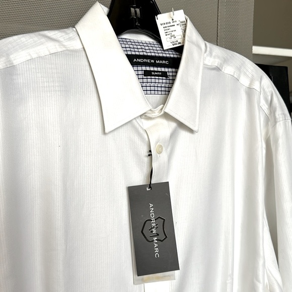 NWT $95 Andrew Marc XL Slim Fit 17 34/35 White - Picture 3 of 12